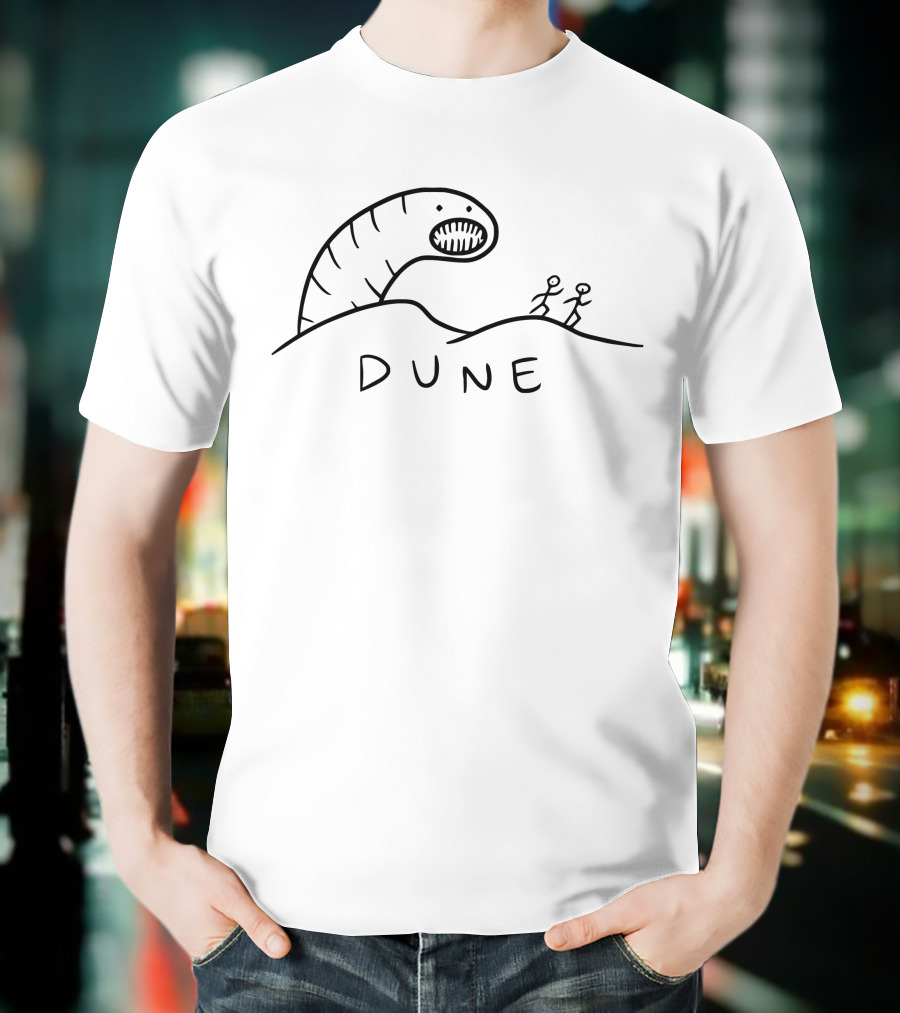 Dune Shai Hulud Worm And Stick Figures Drawing T-Shirt