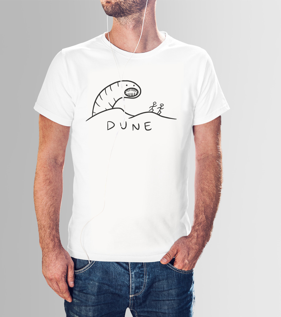 Dune Shai Hulud Worm And Stick Figures Drawing T-Shirt