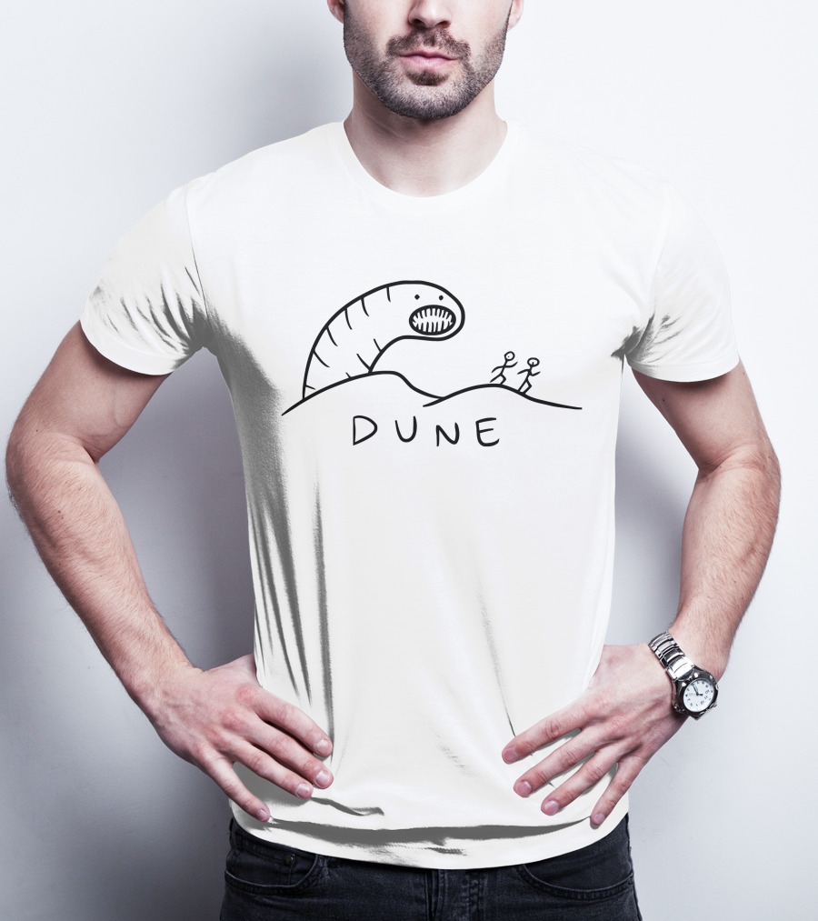 Dune Shai Hulud Worm And Stick Figures Drawing T-Shirt