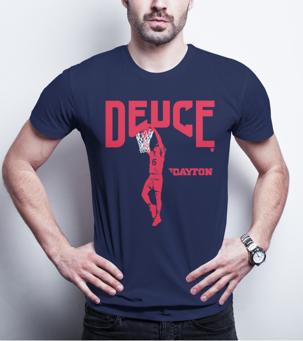 Dayton Basketball Deuce Daron Holmes II Dunking T-Shirt