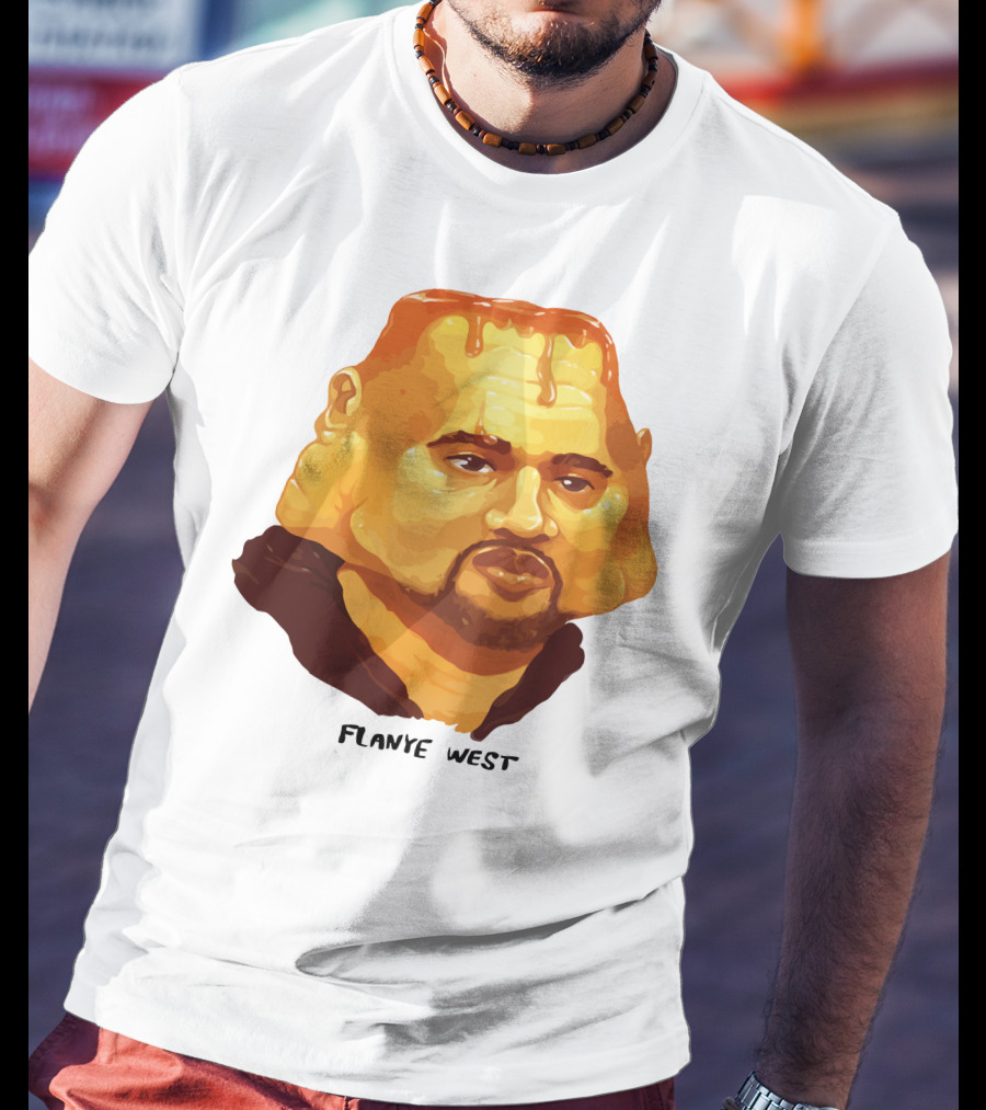 Flanye West Pancake Head Parody Caricature T-Shirt
