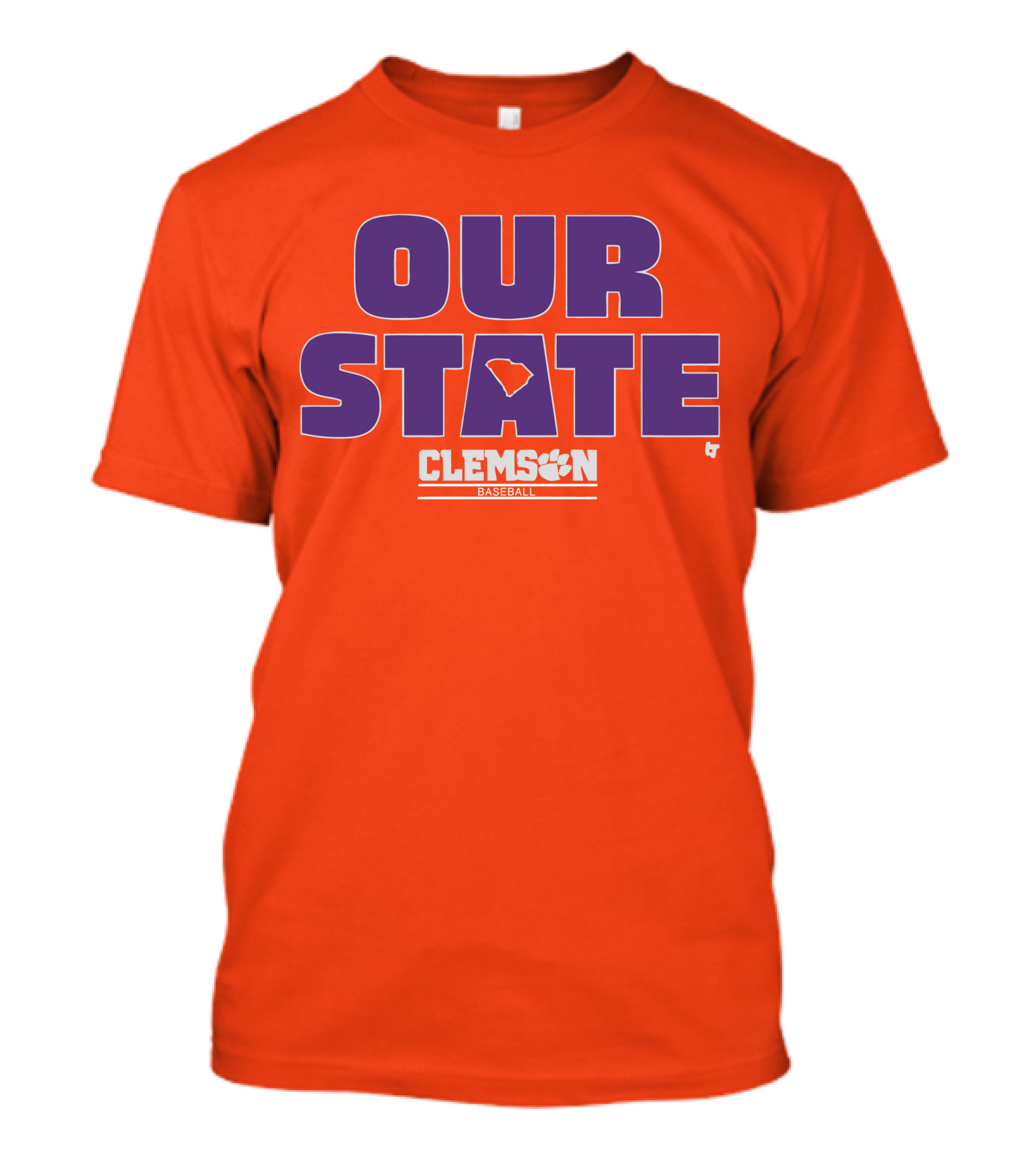 Clemson Baseball Our State South Carolina Outline T-Shirt