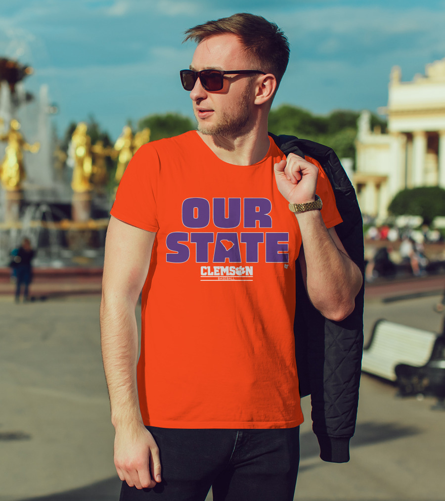 Clemson Baseball Our State South Carolina Outline T-Shirt