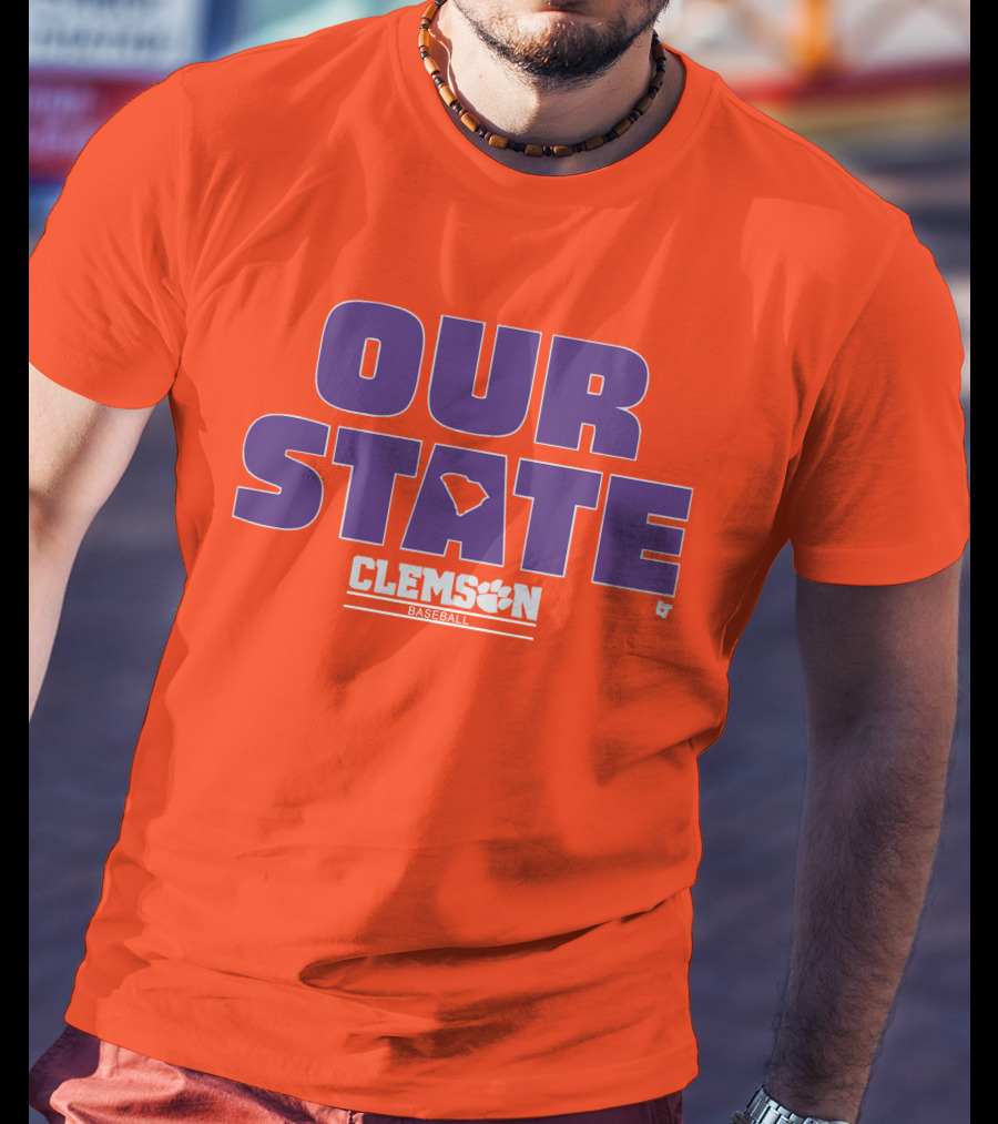 Clemson Baseball Our State South Carolina Outline T-Shirt