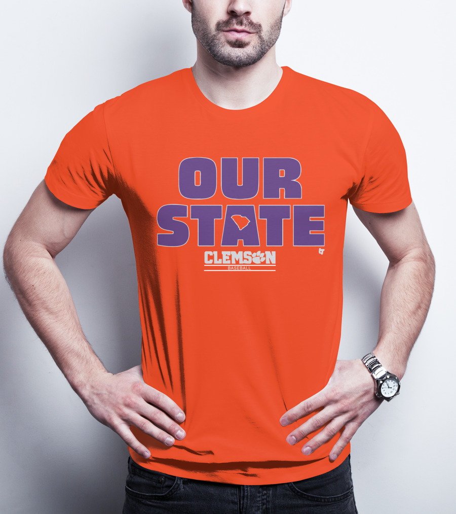 Clemson Baseball Our State South Carolina Outline T-Shirt