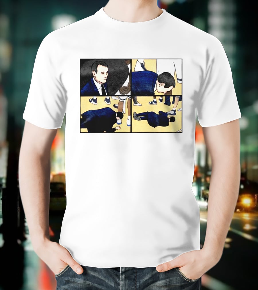 Collapse Basketball Comic Coach On Court Scene T-Shirt