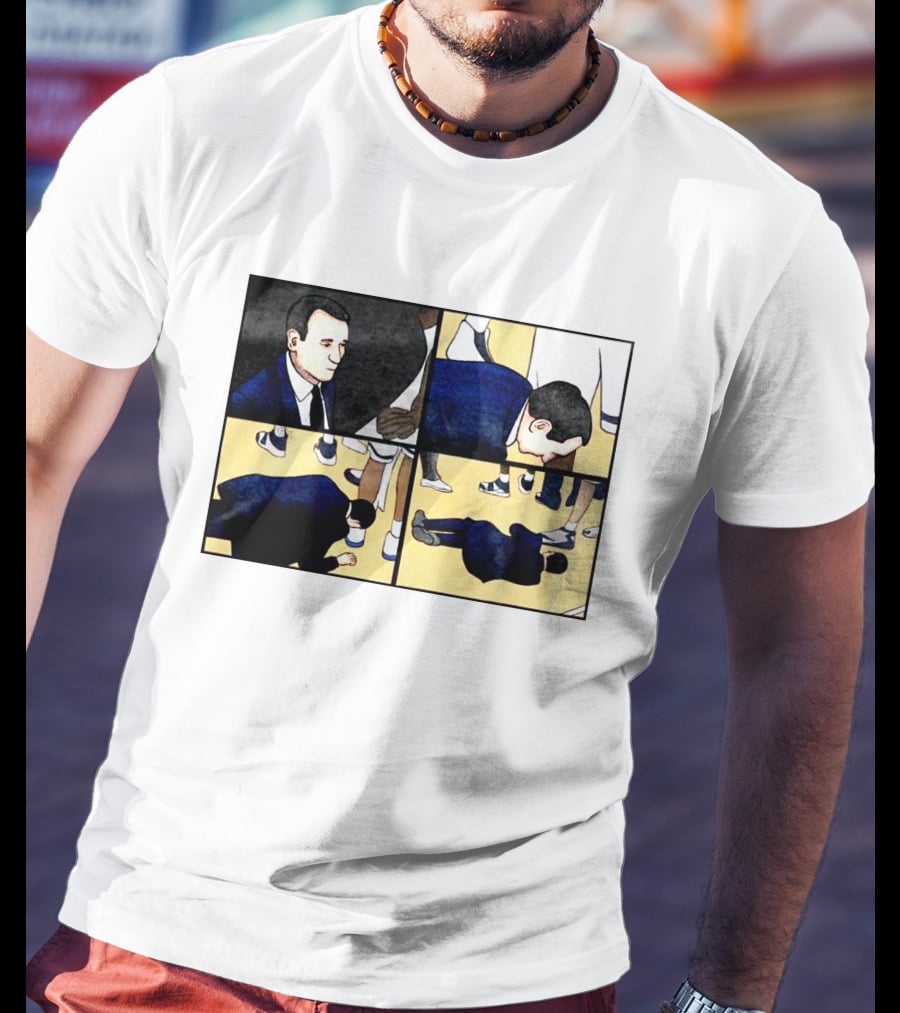 Collapse Basketball Comic Coach On Court Scene T-Shirt