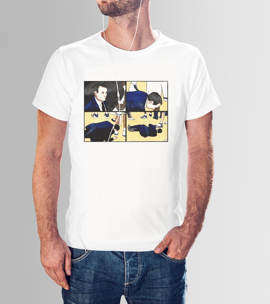 Collapse Basketball Comic Coach On Court Scene T-Shirt