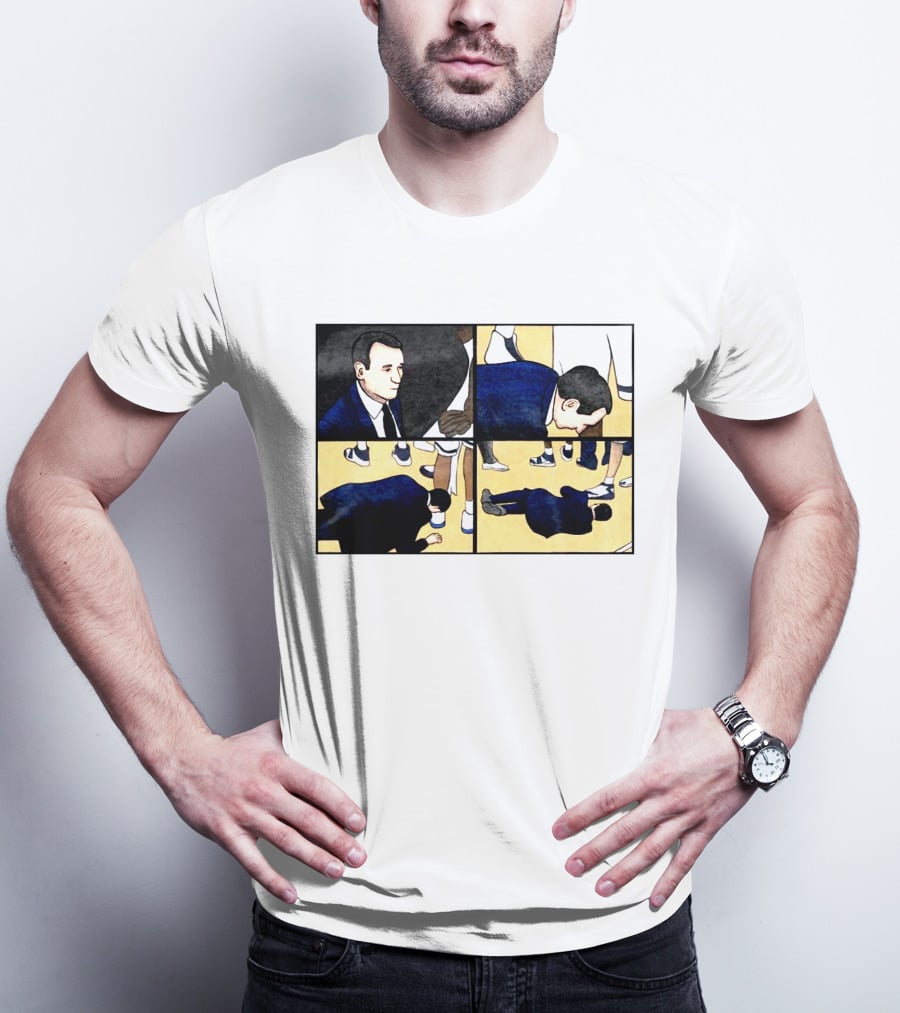 Collapse Basketball Comic Coach On Court Scene T-Shirt