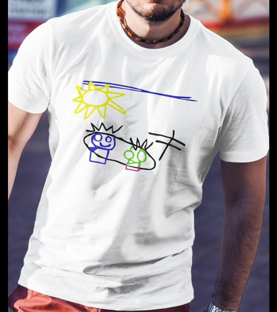 Russell Westbrook Son Childlike Drawing Sun And Figures T-Shirt