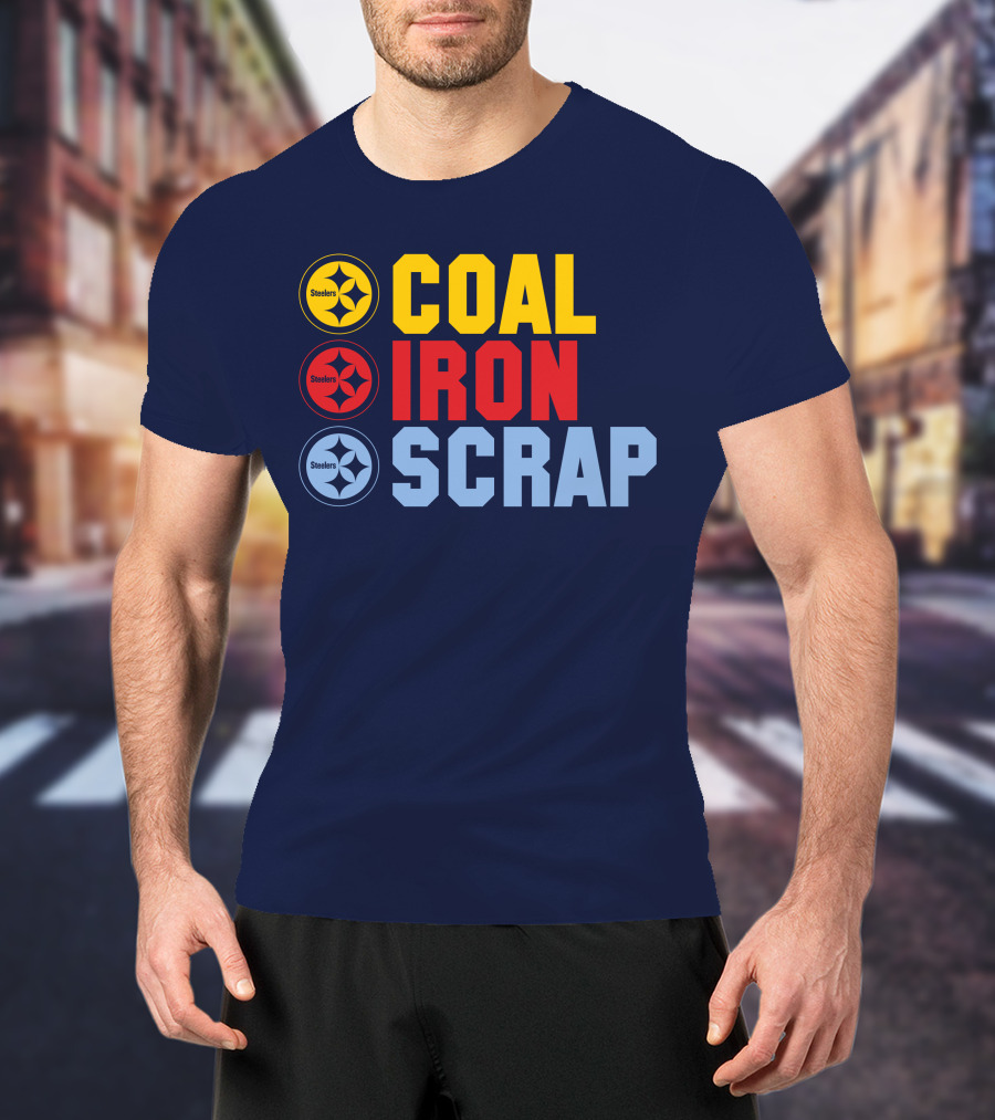 Steelers Coal Iron Scrap Football T-Shirt