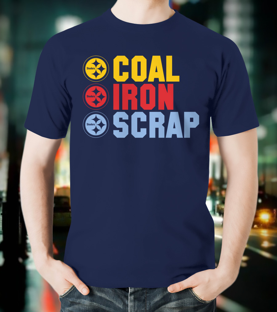 Steelers Coal Iron Scrap Football T-Shirt