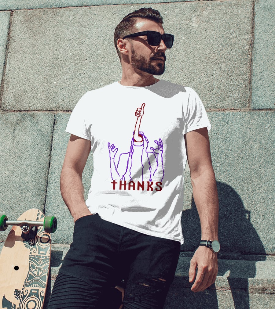 Thanks Faith All Endings And All Deaths Thumbs Up Outline T-Shirt