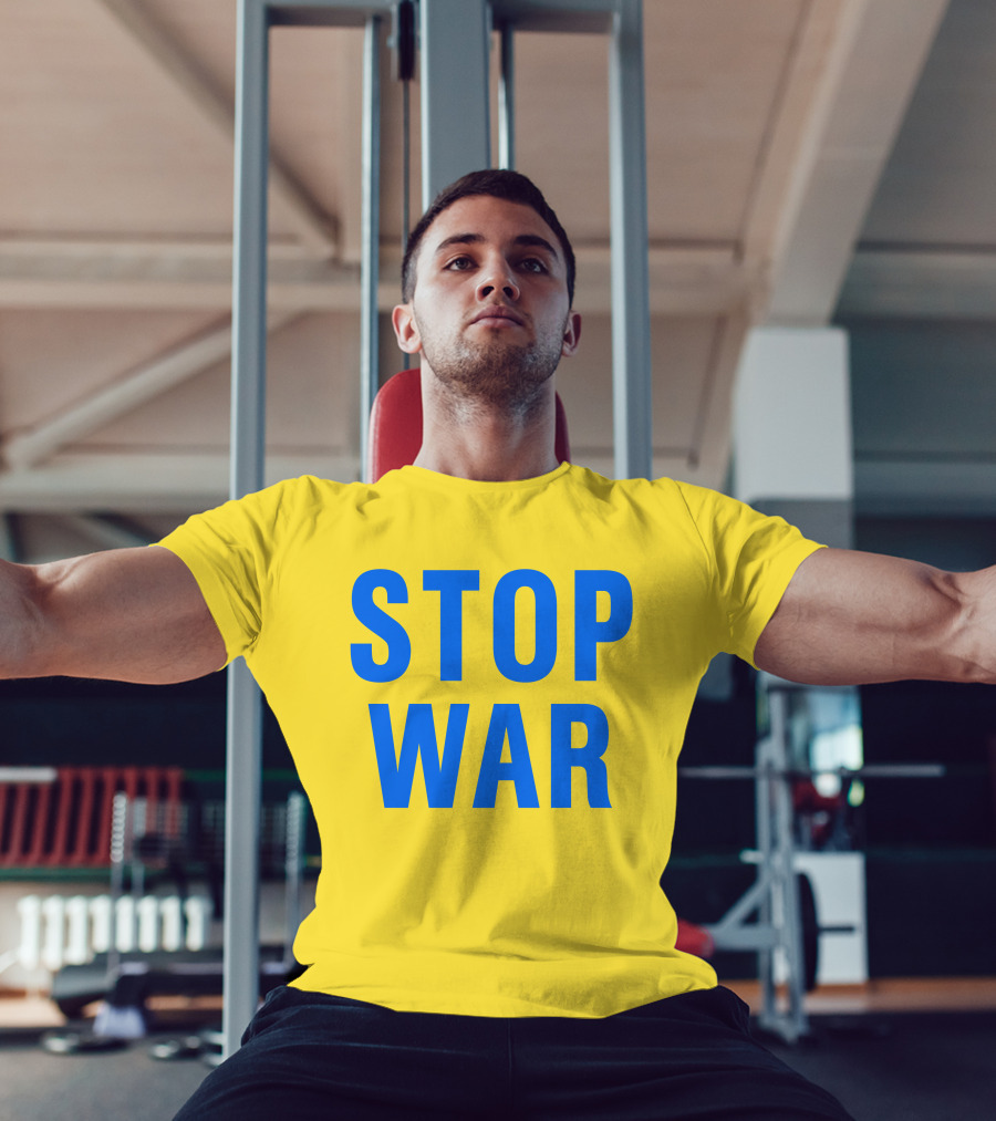 Illia Kovtun Stop War Shirt Bold Blue Typography T-Shirt