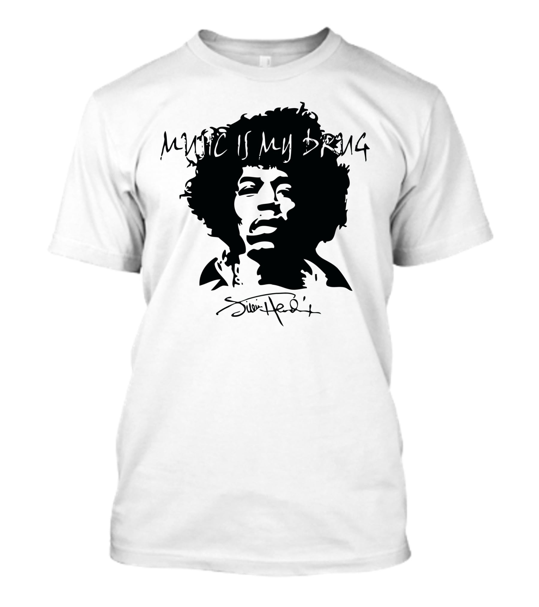 Jimi Hendrix Music Is My Drug Face T-Shirt