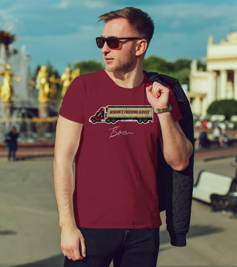 Trey Benson Benson's Trucking Service College WHT T-Shirt