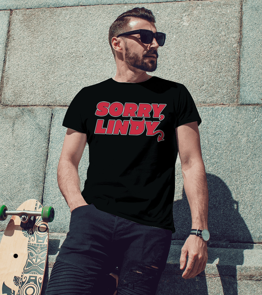 Sorry Lindy Devil Horns And Tail Text T-Shirt