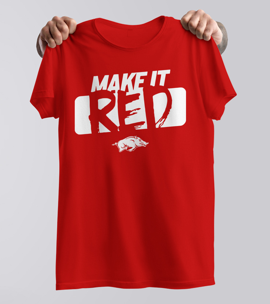Make It Red Arkansas Razorbacks Bold Team Spirit T-Shirt