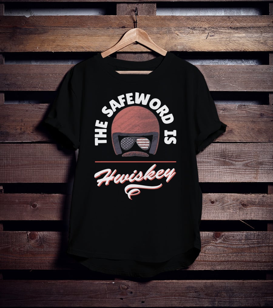 The Safeword Is Whiskey American Flag Helmet And Goggles T-Shirt