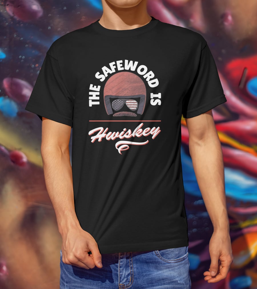 The Safeword Is Whiskey American Flag Helmet And Goggles T-Shirt