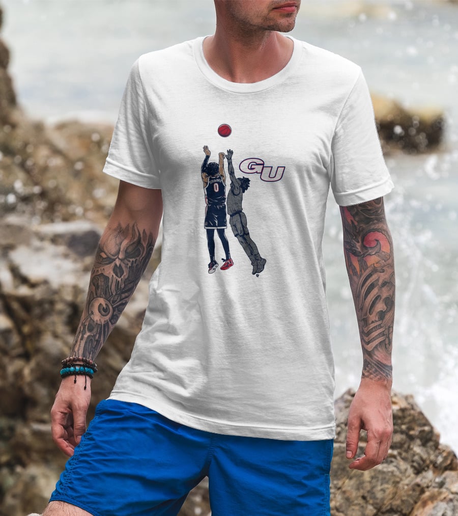 Gonzaga Basketball Julian Strawther Iconic Game-Winning Shot GU T-Shirt