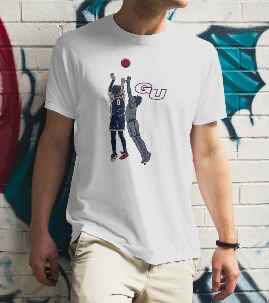 Gonzaga Basketball Julian Strawther Iconic Game-Winning Shot GU T-Shirt