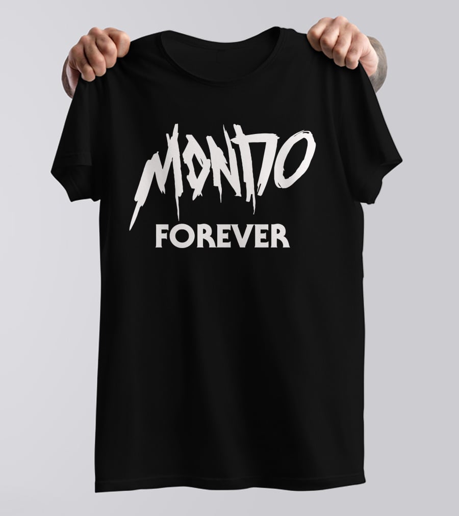 MONDO Forever Bold Black-White Text T-Shirt