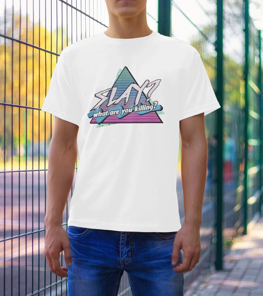 Slay What Are You Killing Retro Triangle Gradient T-Shirt