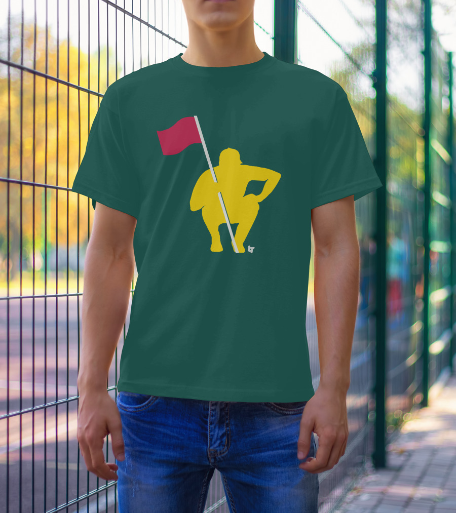 The Caddie Network April In Georgia Crouching Golfer With Red Flag T-Shirt