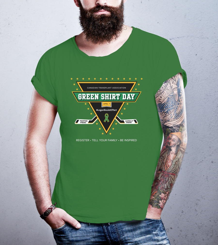 Canadian Transplant Association Green Shirt Day April 7 #LoganBouletEffect T-Shirt