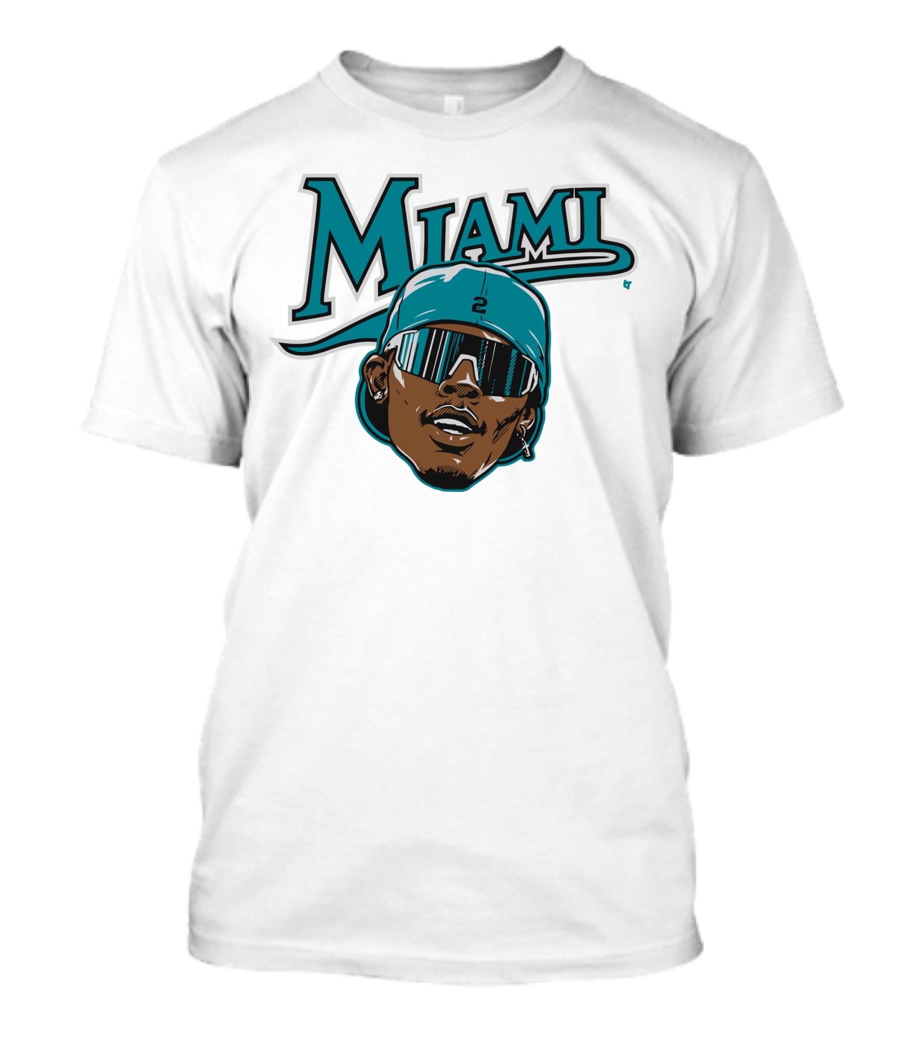 Jazz Chisholm Swag Head Miami Baseball Logo Look T-Shirt