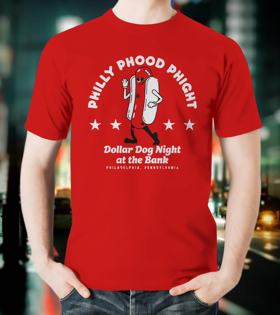 Philly Phood Phight Dollar Dog Night At The Bank Philadelphia Pennsylvania T-Shirt
