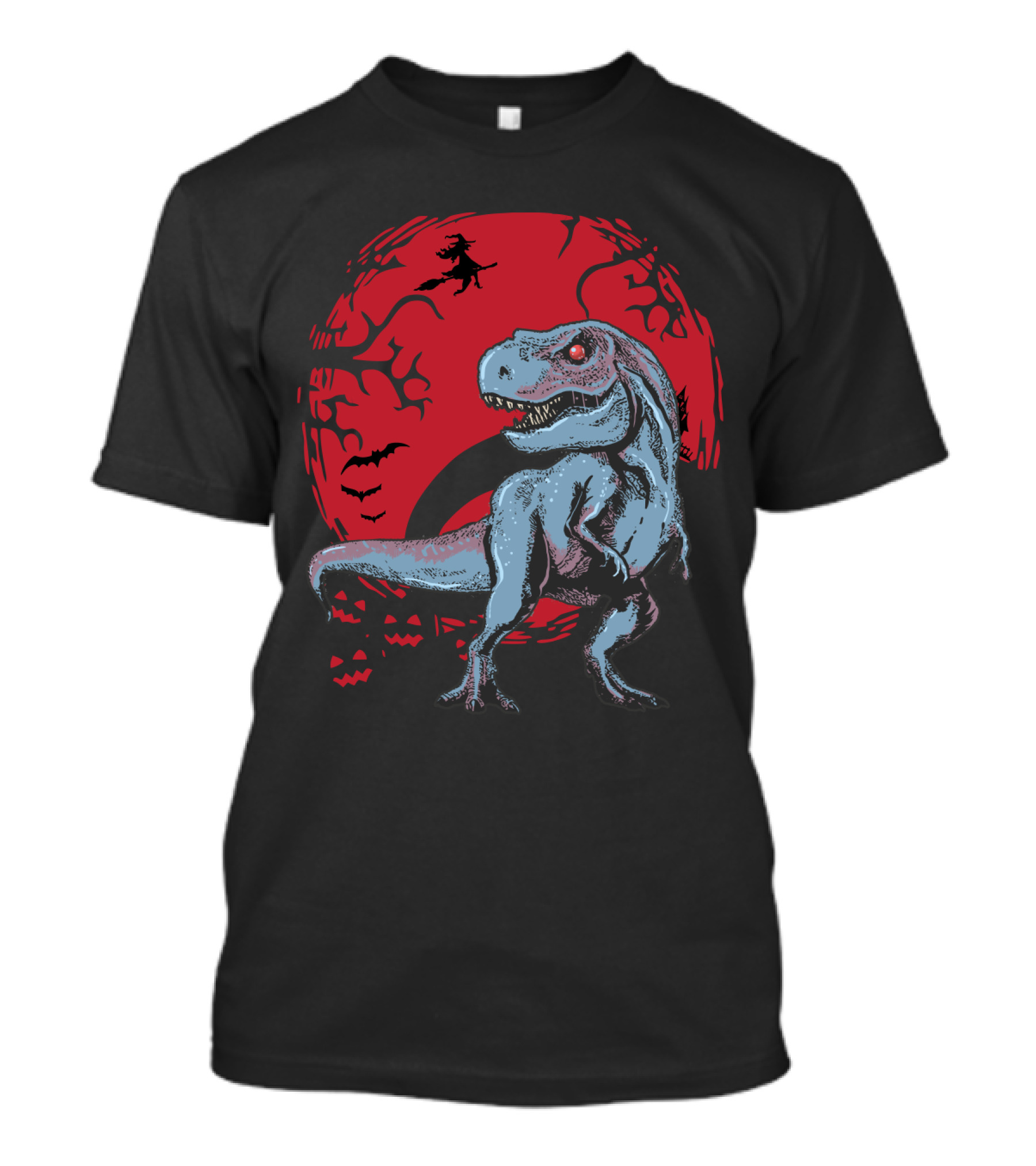 T-Rex Halloween Red Moon T-Shirt