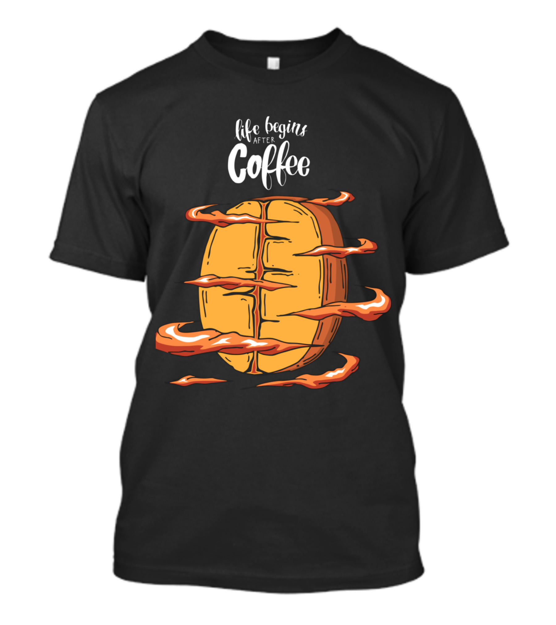 Life Begins After Coffee With Cool Coffee Bean T-Shirt