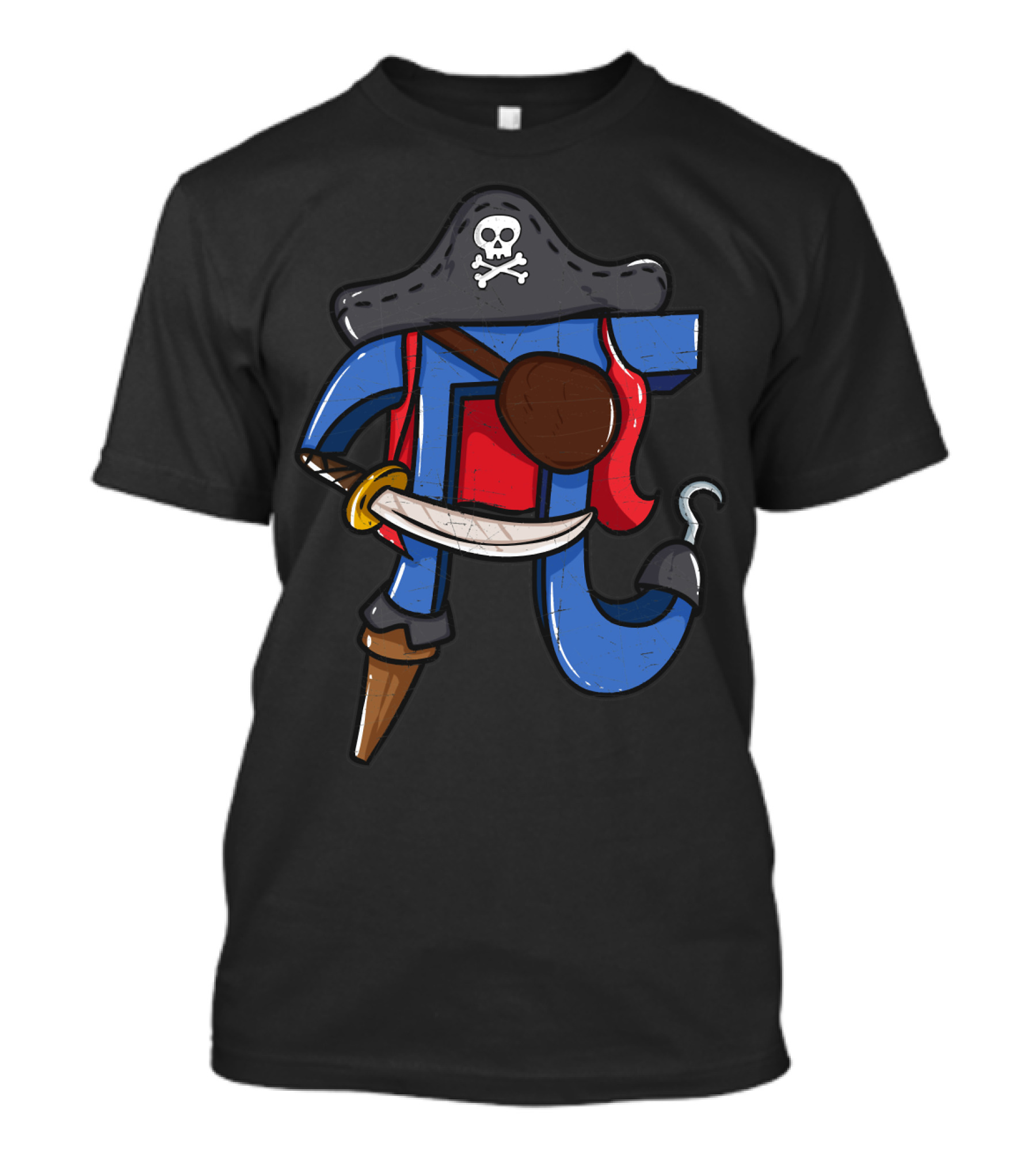 Pi Pirate Math Teacher Humorous Pi Mathematics Lovers T-Shirt