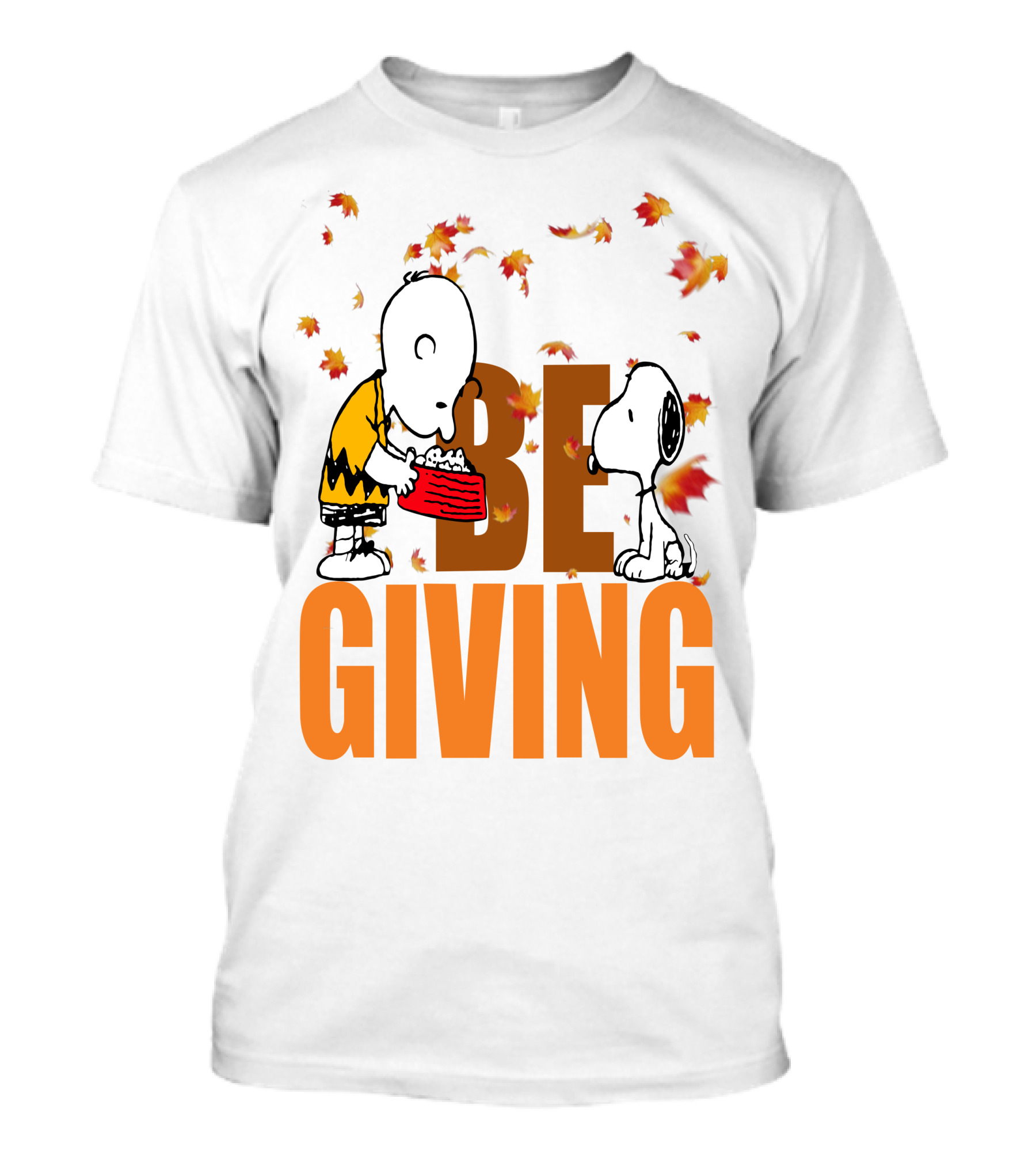 Charlie Brown And Snoopy Be Giving Thanksgiving Day Leaves T-Shirt