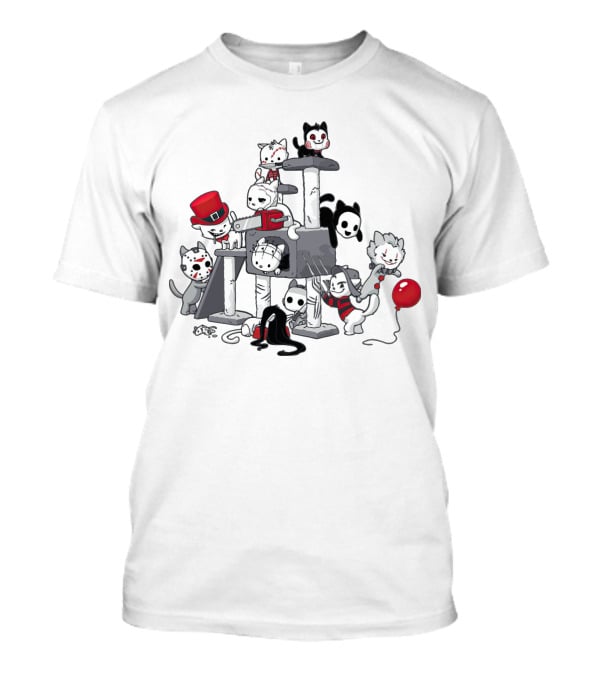 Park Cats Inspired By Scariest Horror Movie Characters T-Shirt
