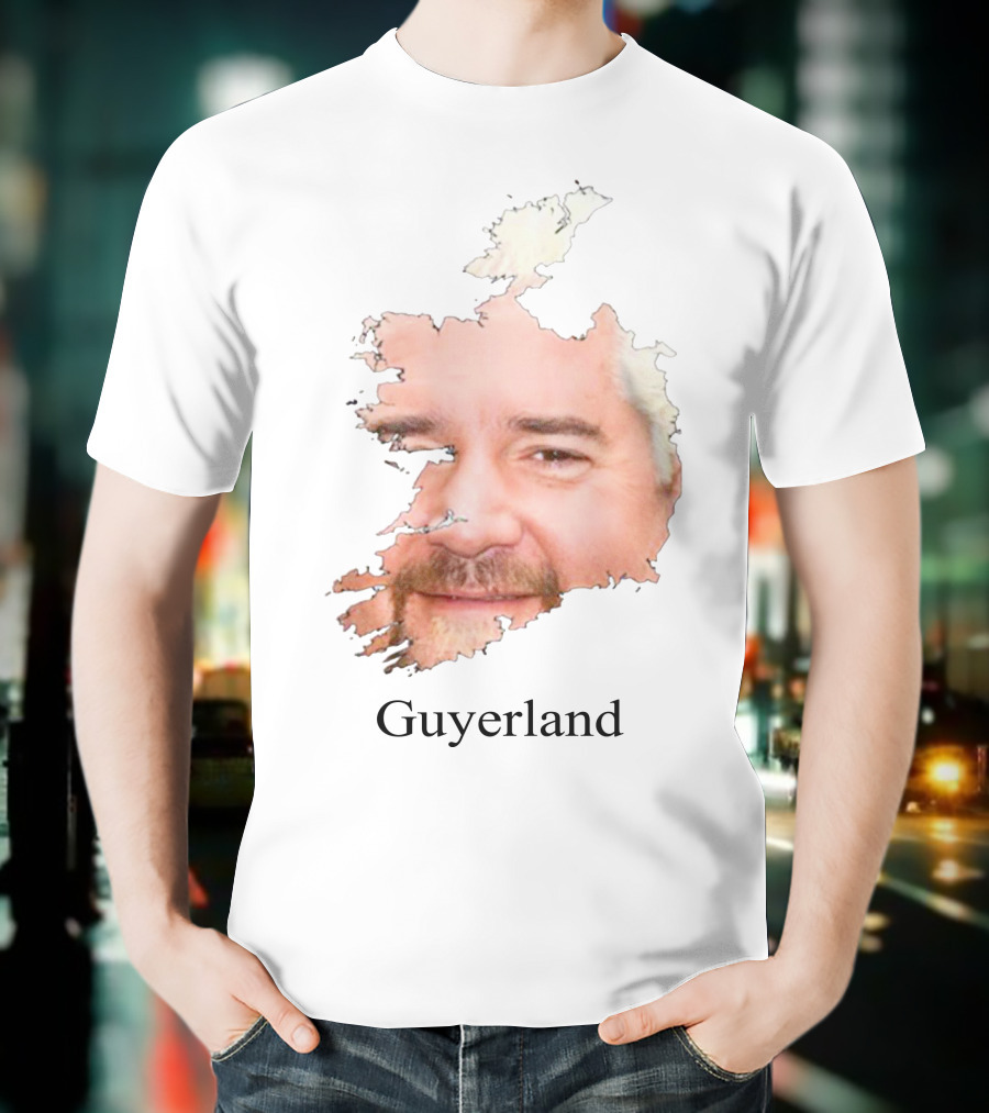 Flavortown Guyerland Mayor Guy Fieri Guyerland Face Map T-Shirt