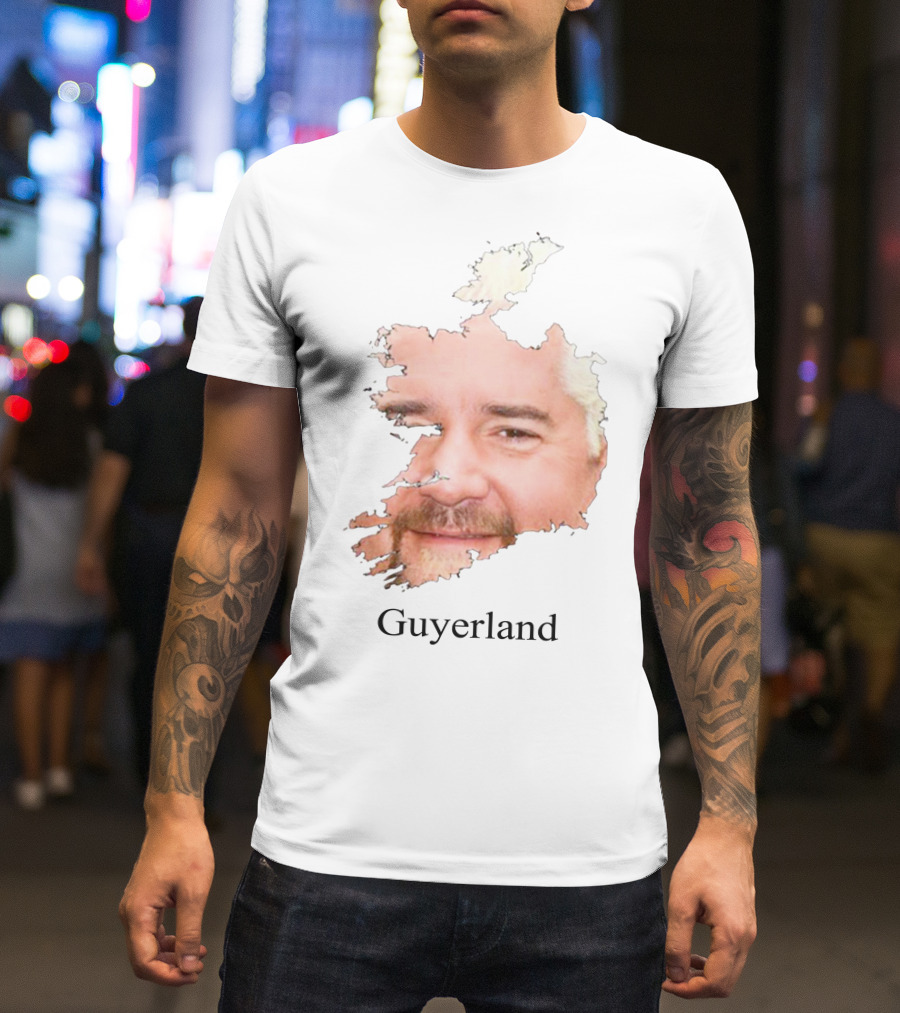 Flavortown Guyerland Mayor Guy Fieri Guyerland Face Map T-Shirt