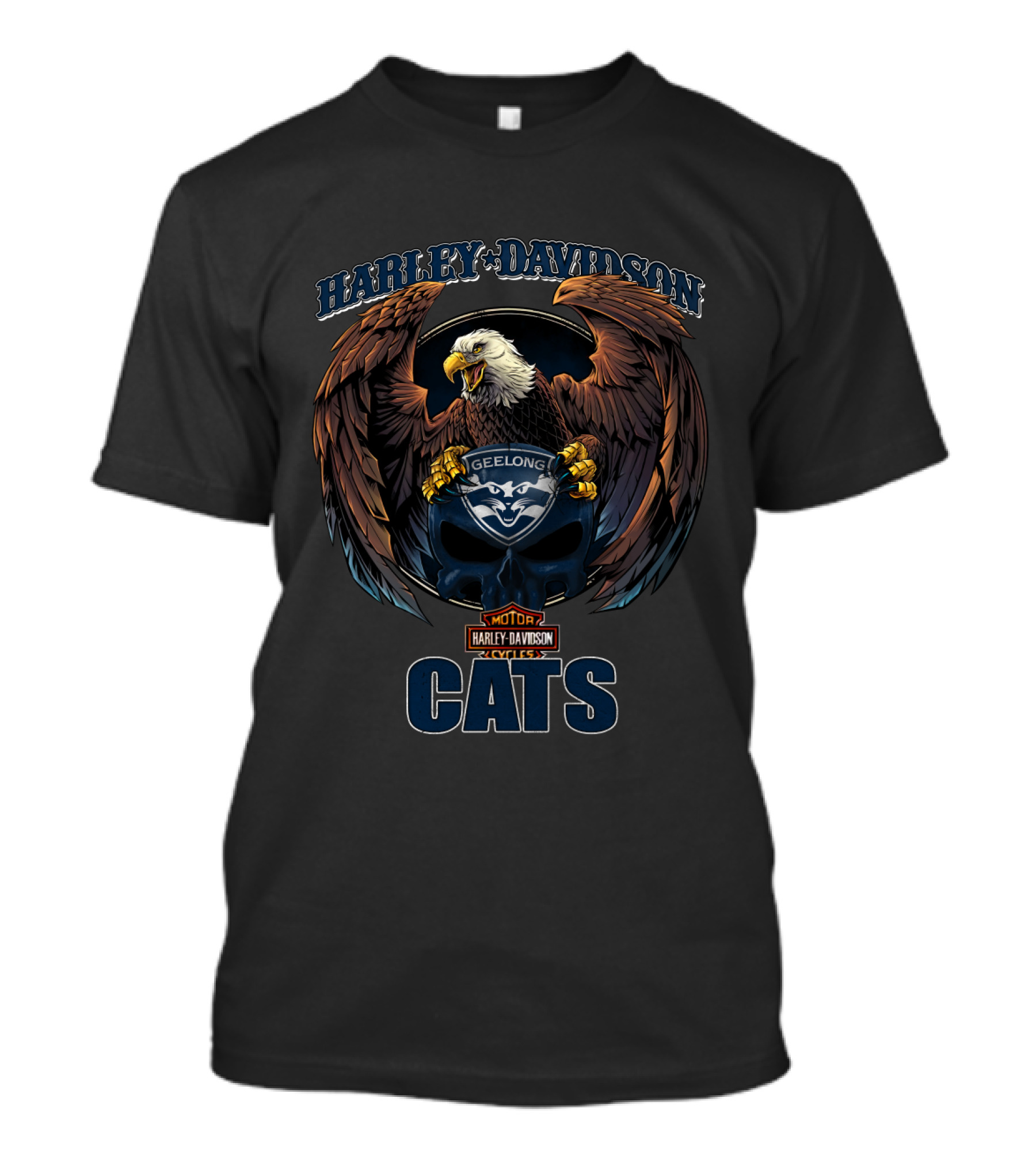 Harley Davidson Geelong Cats Eagle Motor Cycles T-Shirt