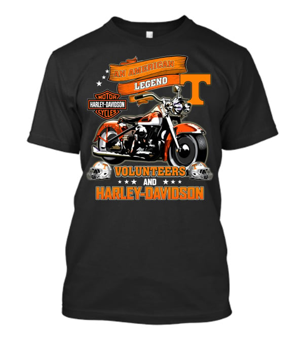 Tennessee Volunteers An American Legend Volunteers And Harley Davidson T-Shirt