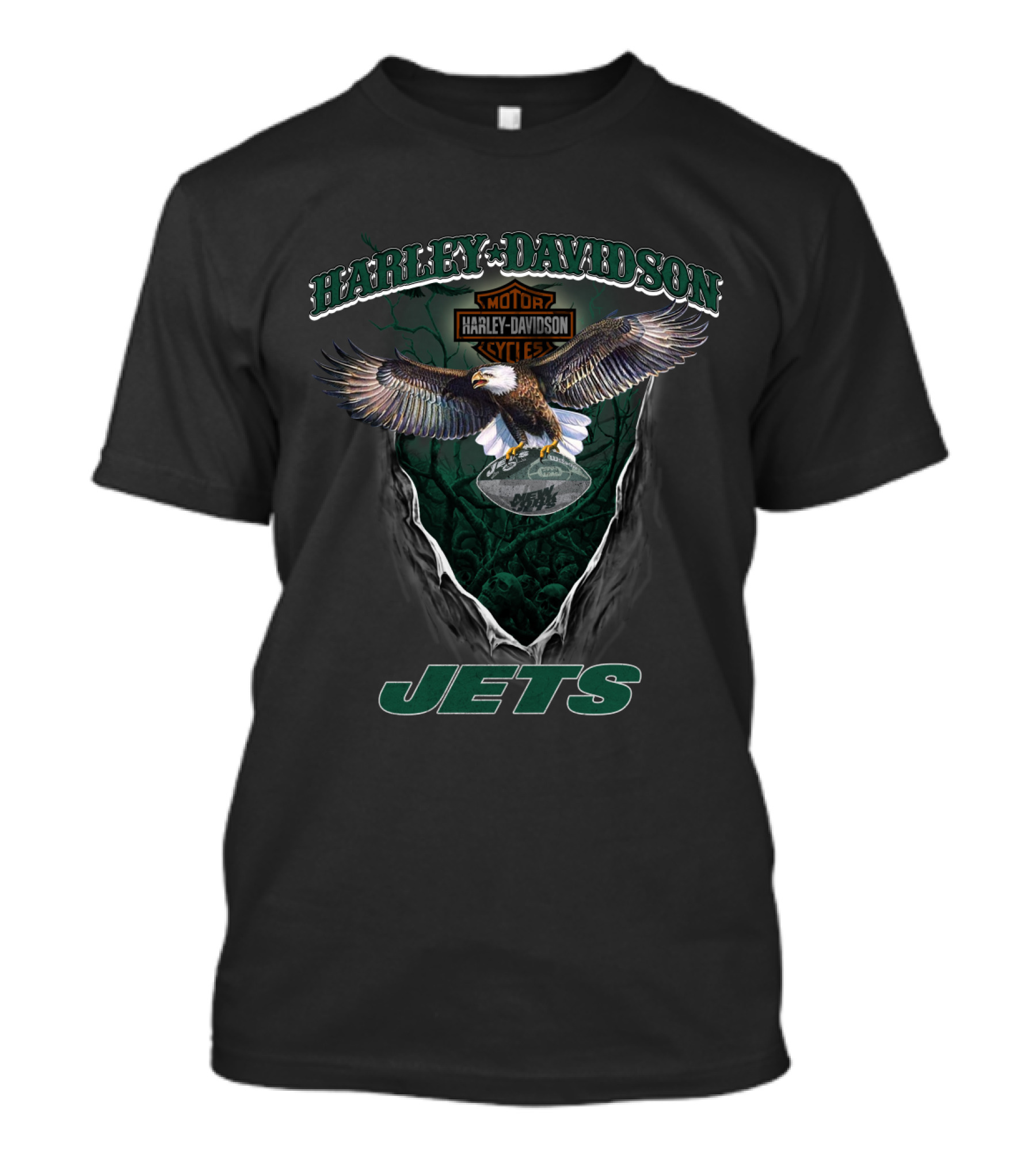Harley Davidson Motor Harley Davidson Cycles Jets New York Jets Eagle T-Shirt