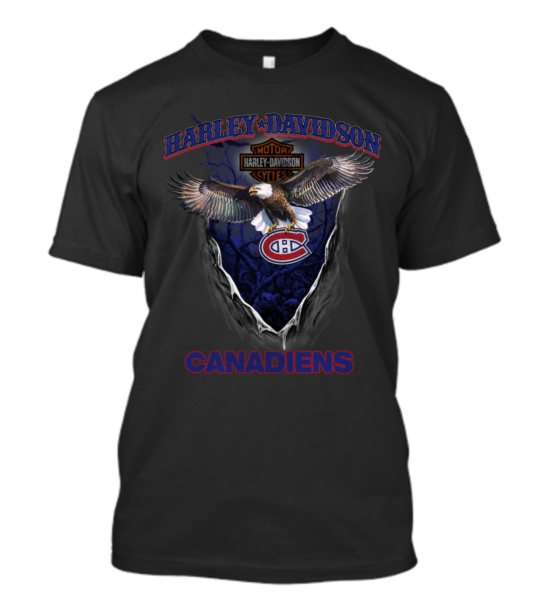 Harley Davidson Motor Cycles Eagle Montreal Canadiens T-Shirt
