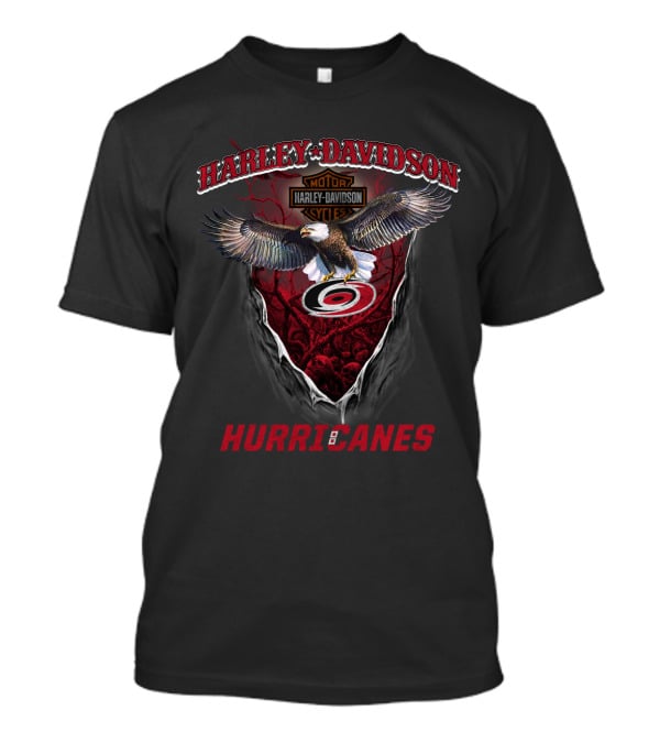 Harley Davidson Motor Cycles Hurricanes Carolina Nhl T-Shirt