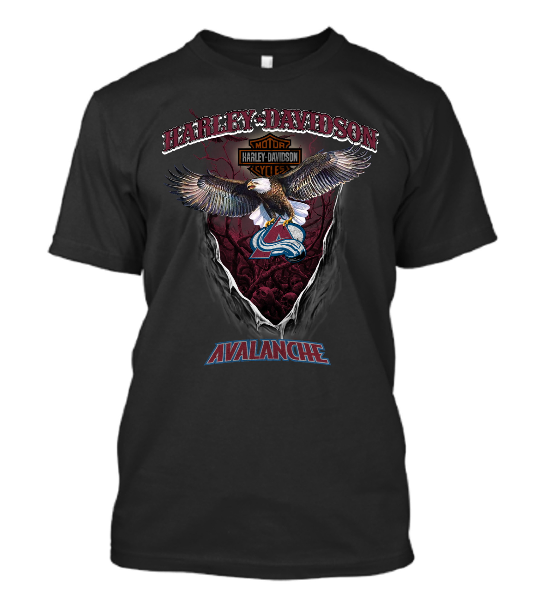 Harley Davidson Motor Cycles Colorado Avalanche T-Shirt