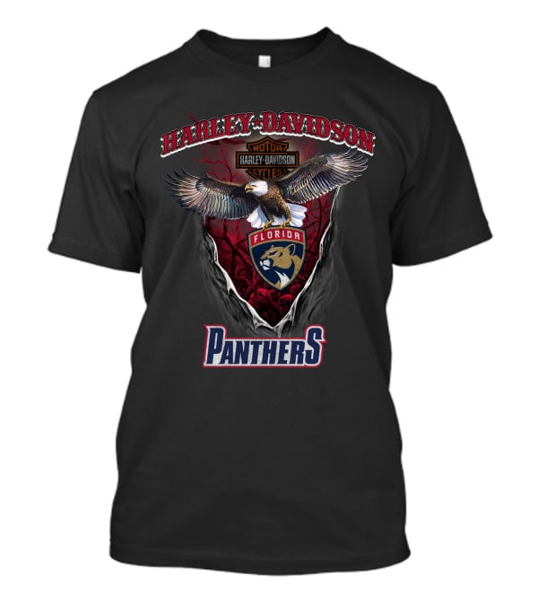 Harley Davidson Florida Panthers Nhl Motorcycle Emblem Eagle T-Shirt