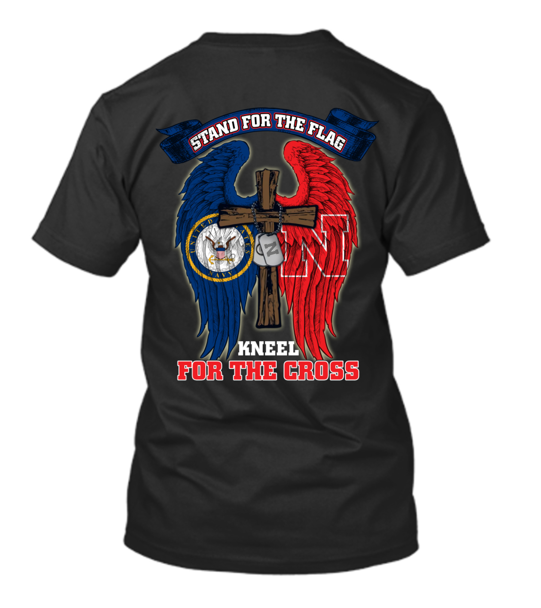 Stand For The Flag Kneel For The Cross Us Navy Nebraska Cornhuskers T-Shirt