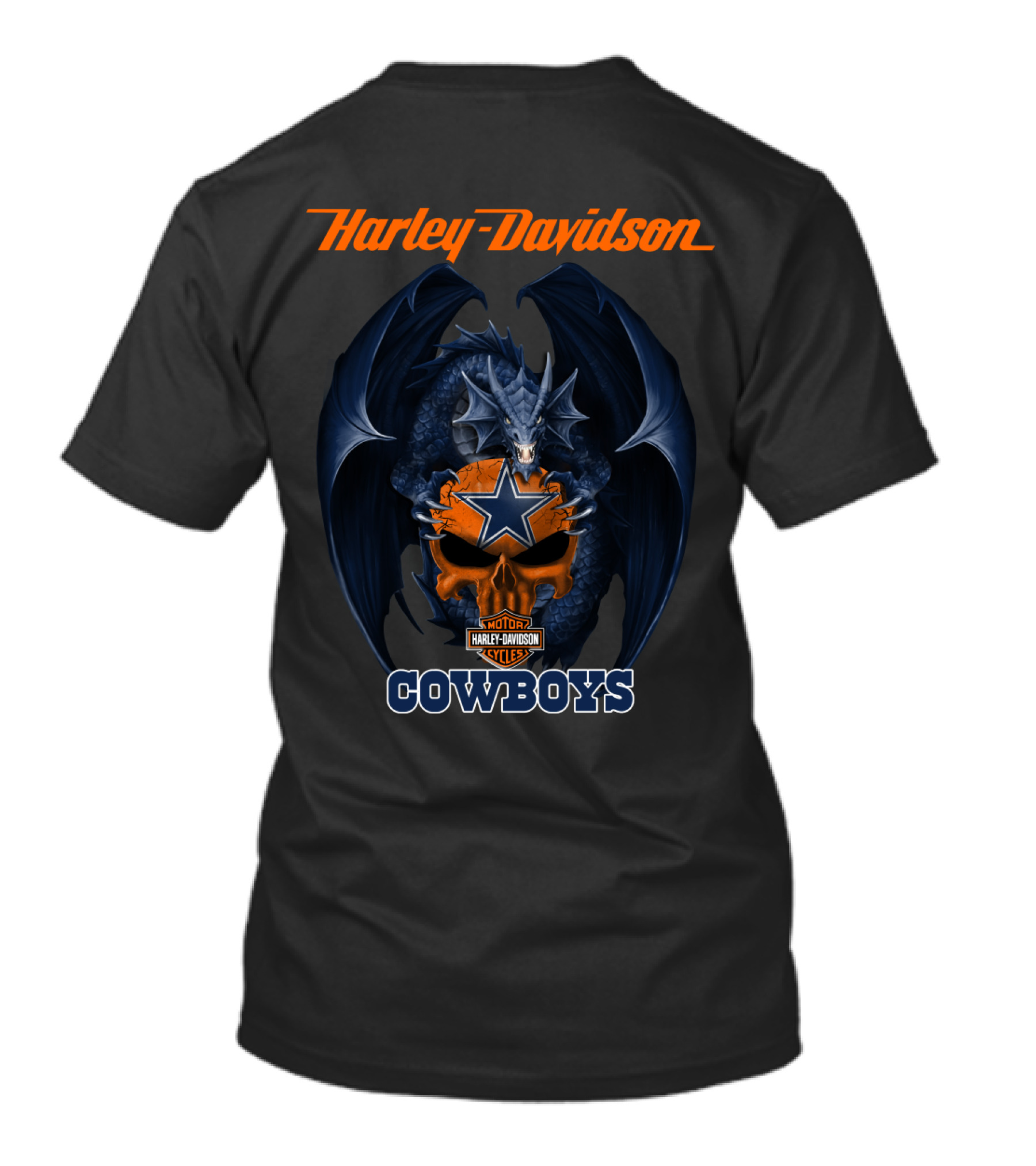Harley Davidson Dallas Cowboys Dragon Helmet T-Shirt