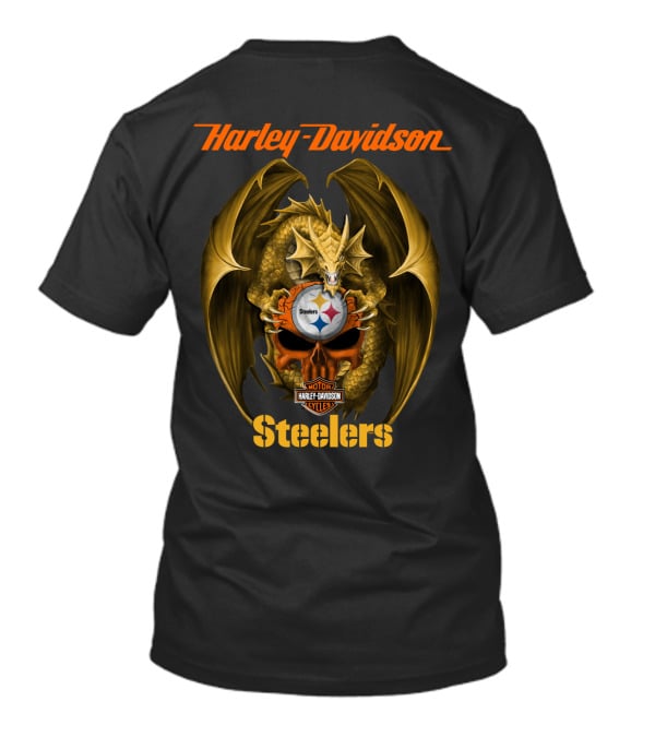 Harley Davidson Pittsburgh Steelers Dragon Nfl Motif T-Shirt