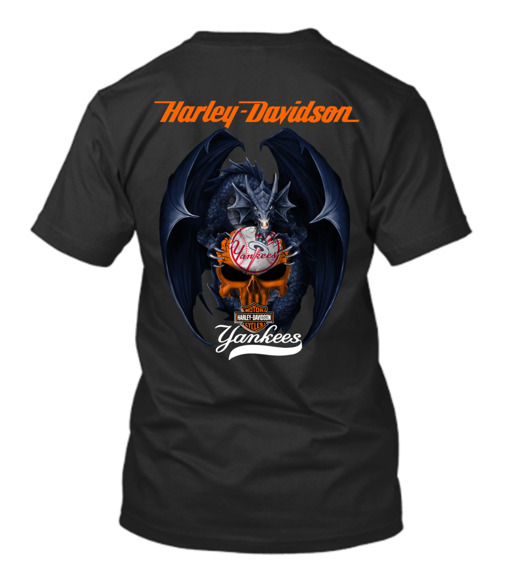 Harley Davidson Yankees Dragon Motor Cycles T-Shirt